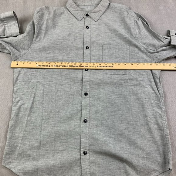 Lululemon Mens Shirt 2XL Gray Heather Button Up Long Sleeve Non-Stretch Business - Picture 2 of 7